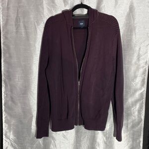 GAP Deep Purple Knit sweater hoodie/ full zip